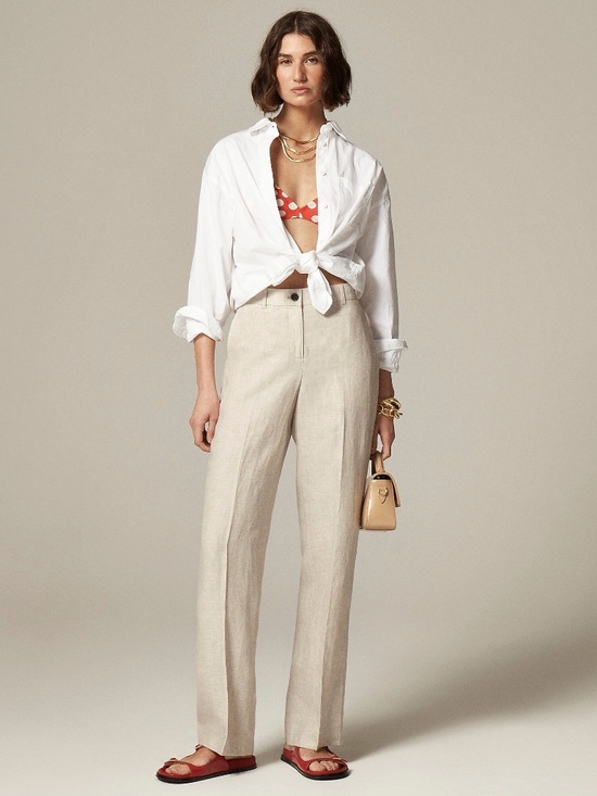 J. Crew Pants - New JCREW Size S Harbor Pant in Linen Flax $118 CH853